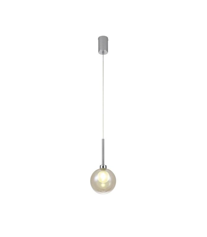 Baldwin 14cm Single Pendant 2m 1 x G9 Polished Chrome/Cognac/Frosted Type G Shade-4