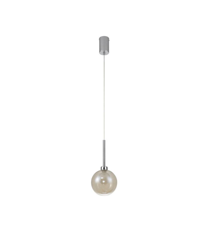 Baldwin 14cm Single Pendant 2m 1 x G9 Polished Chrome/Cognac/Frosted Type G Shade-5