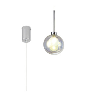 Baldwin 14cm Single Pendant 2m 1 x G9 Polished Chrome/Iridescent/Frosted Type G Shade-1