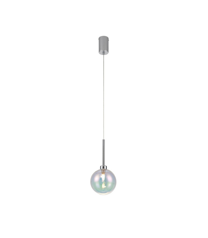 Baldwin 14cm Single Pendant 2m 1 x G9 Polished Chrome/Iridescent/Frosted Type G Shade-5