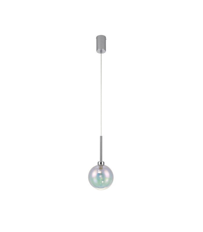 Baldwin 14cm Single Pendant 2m 1 x G9 Polished Chrome/Iridescent/Frosted Type G Shade-7