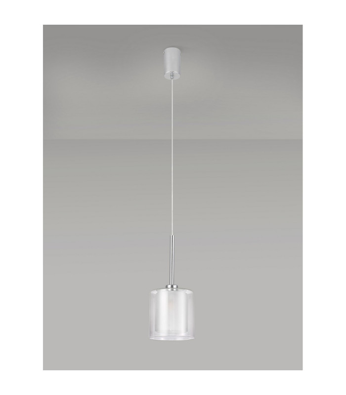 Baldwin 14cm Single Pendant 2m 1 x G9 Polished Chrome/Frosted/Clear Type H Shade-12