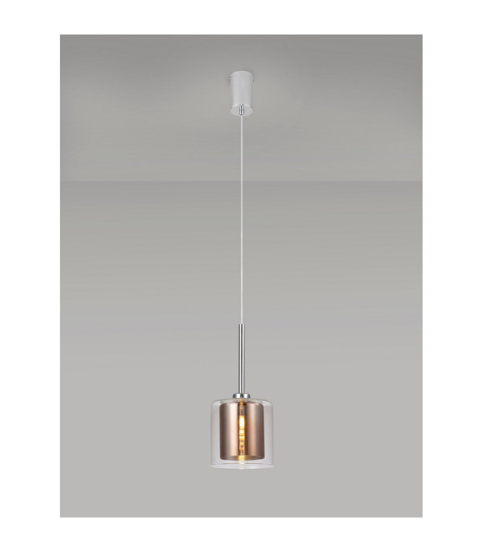 Baldwin 14cm Single Pendant 2m 1 x G9 Polished Chrome/Copper/Clear Type H Shade-3
