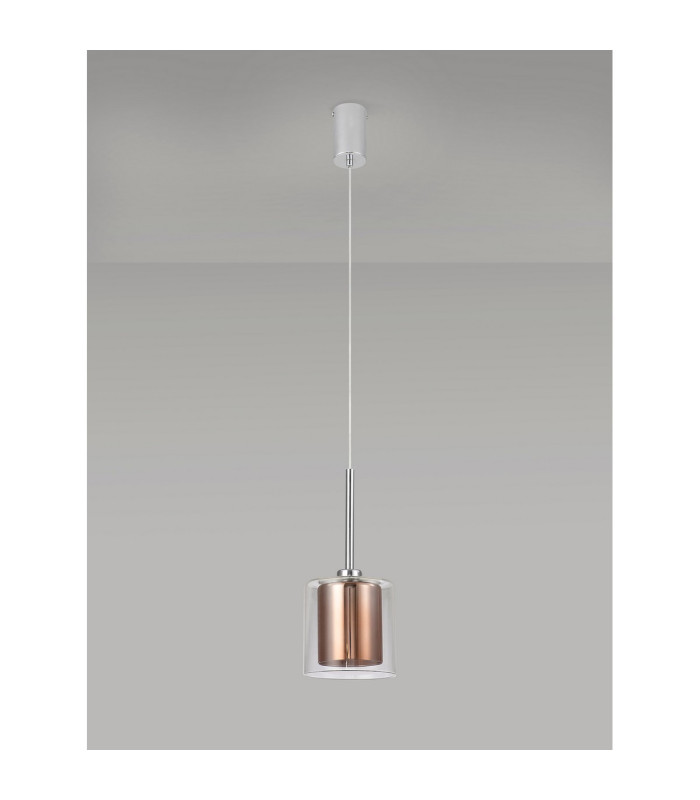 Baldwin 14cm Single Pendant 2m 1 x G9 Polished Chrome/Copper/Clear Type H Shade-12