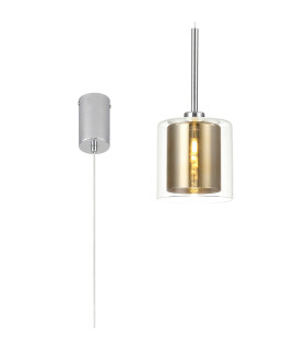 Baldwin 14cm Single Pendant 2m 1 x G9 Polished Chrome/Gold/Clear Type H Shade-1