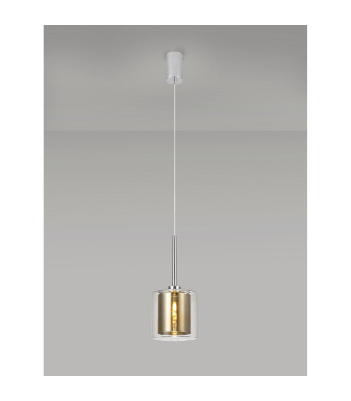 Baldwin 14cm Single Pendant 2m 1 x G9 Polished Chrome/Gold/Clear Type H Shade-3