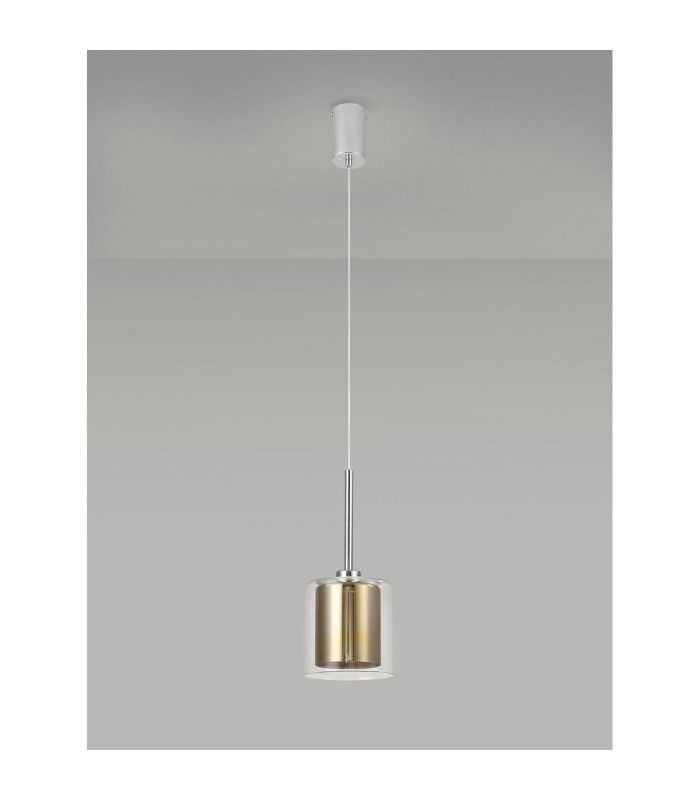 Baldwin 14cm Single Pendant 2m 1 x G9 Polished Chrome/Gold/Clear Type H Shade-12
