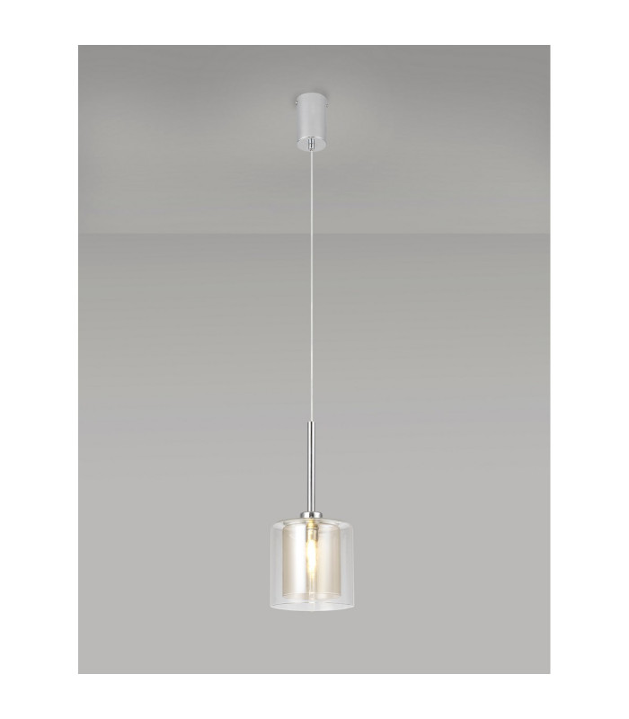 Baldwin 14cm Single Pendant 2m 1 x G9 Polished Chrome/Cognac/Clear Type H Shade-3
