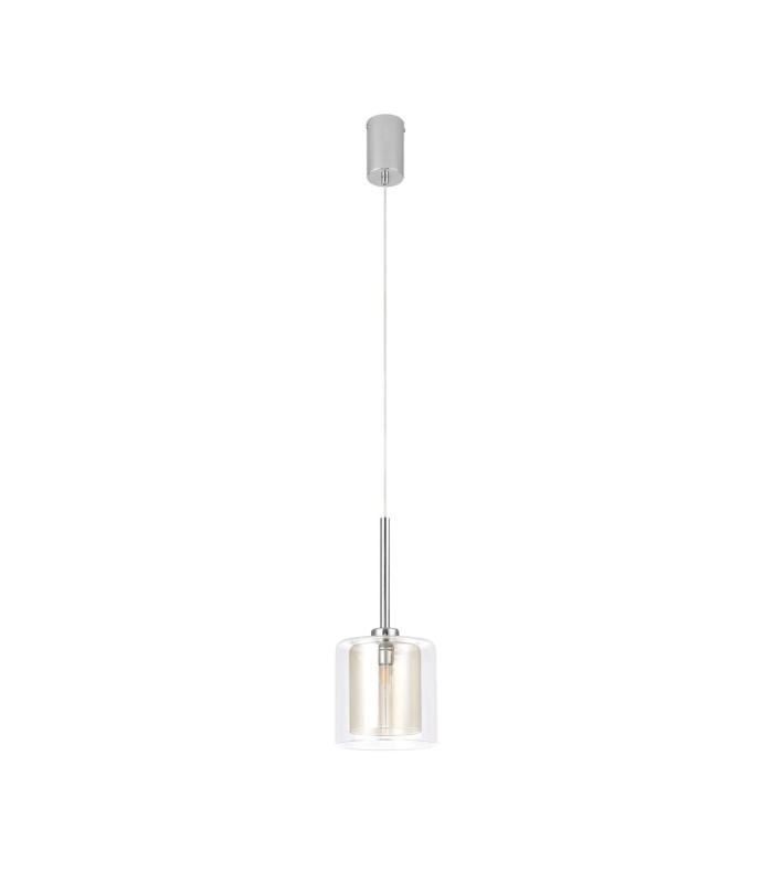 Baldwin 14cm Single Pendant 2m 1 x G9 Polished Chrome/Cognac/Clear Type H Shade-4