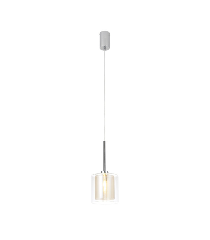 Baldwin 14cm Single Pendant 2m 1 x G9 Polished Chrome/Cognac/Clear Type H Shade-5