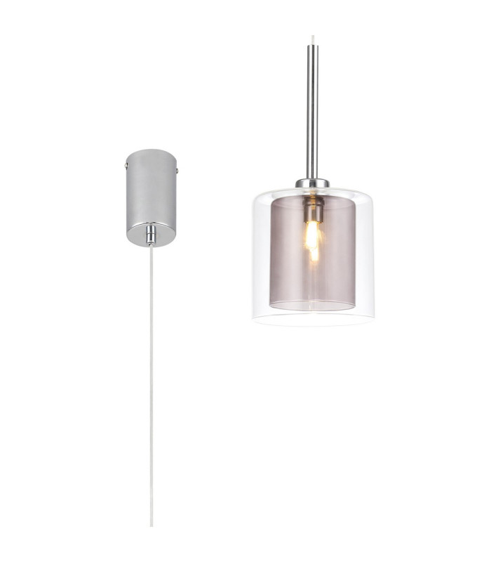 Baldwin 14cm Single Pendant 2m 1 x G9 Polished Chrome/Smoked/Clear Type H Shade-1