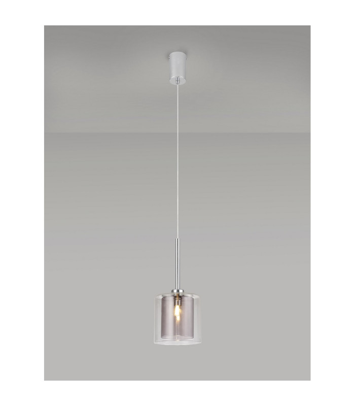 Baldwin 14cm Single Pendant 2m 1 x G9 Polished Chrome/Smoked/Clear Type H Shade-3