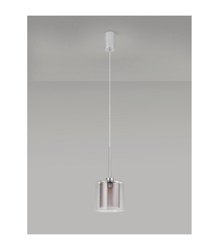 Baldwin 14cm Single Pendant 2m 1 x G9 Polished Chrome/Smoked/Clear Type H Shade-12