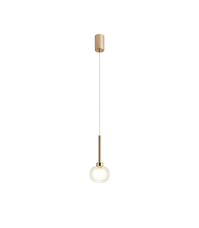 Baldwin 12cm Single Pendant 2m 1 x G9 French Gold/Frosted/Clear Type M Shade-4