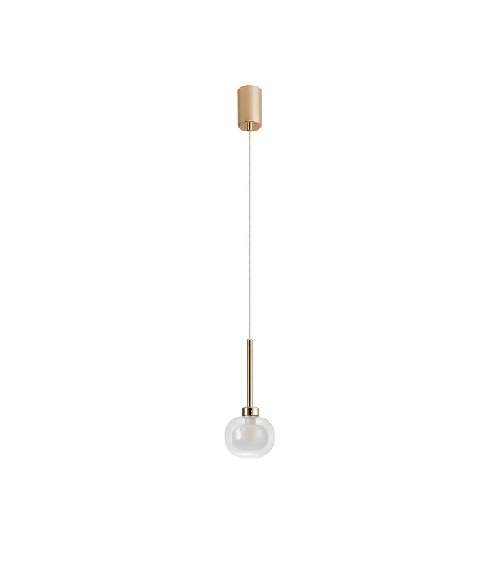 Baldwin 12cm Single Pendant 2m 1 x G9 French Gold/Frosted/Clear Type M Shade-5
