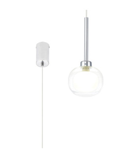Baldwin 12cm Single Pendant 2m 1 x G9 Polished Chrome/Frosted/Clear Type M Shade-1