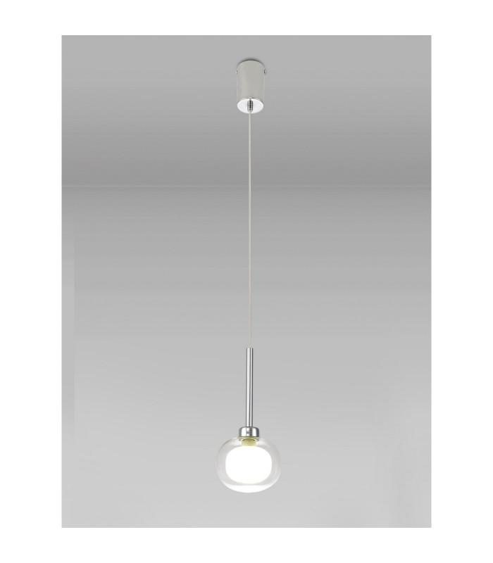 Baldwin 12cm Single Pendant 2m 1 x G9 Polished Chrome/Frosted/Clear Type M Shade-3