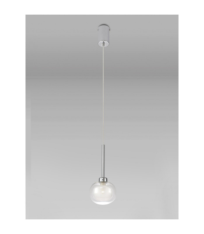Baldwin 12cm Single Pendant 2m 1 x G9 Polished Chrome/Frosted/Clear Type M Shade-13