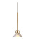 Baldwin 12cm Single Pendant 2m Curved Cone Glass (U) 1 Light G9 French Gold/Iridescent/Opal-6