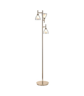 Baldwin Floor Lamp Curved Cone Glass (U) 3 Light G9 French Gold/Iridescent/Opal-1