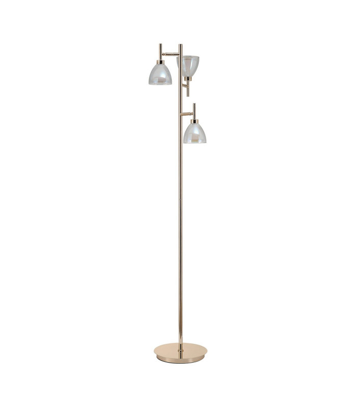 Baldwin Floor Lamp Curved Cone Glass (U) 3 Light G9 French Gold/Iridescent/Opal-4