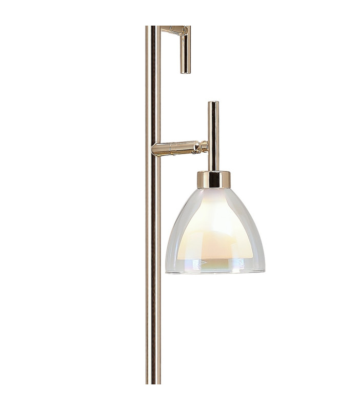 Baldwin Floor Lamp Curved Cone Glass (U) 3 Light G9 French Gold/Iridescent/Opal-7