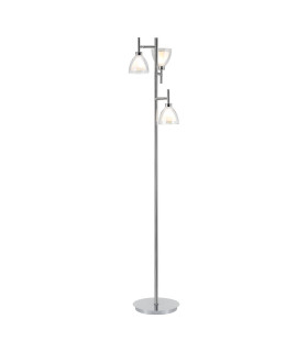 Baldwin Floor Lamp Curved Cone Glass (U) 3 Light G9 Polished Chrome/Iridescent/Opal-1