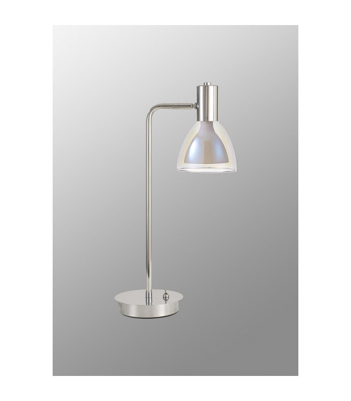 Baldwin Reader Table Lamp Curved Cone Glass (U) 1 Light G9 Polished Chrome/Iridescent/Opal-13