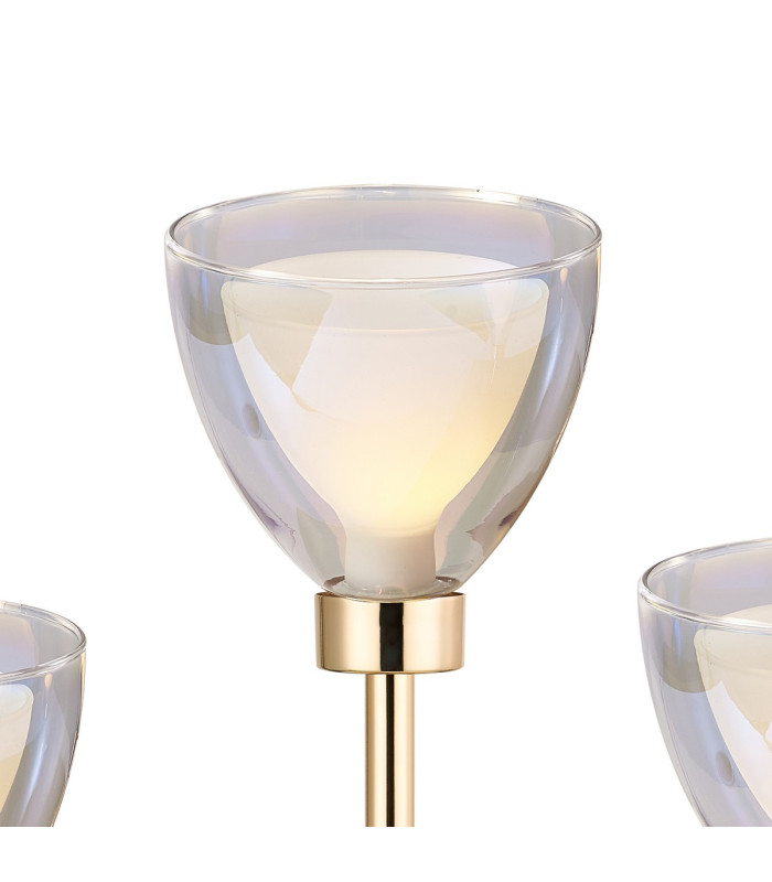 Baldwin Rectangular Table Lamp Touch Switch Curved Cone Glass (U) 3 Light G9 French Gold/Iridescent/Opal-5