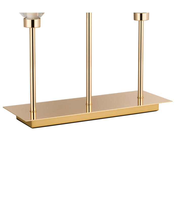 Baldwin Rectangular Table Lamp Touch Switch Curved Cone Glass (U) 3 Light G9 French Gold/Iridescent/Opal-7