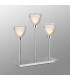 Baldwin Rectangular Table Lamp Touch Switch Curved Cone Glass (U) 3 Light G9 Polished Chrome/Iridescent/Opal-3