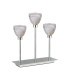 Baldwin Rectangular Table Lamp Touch Switch Curved Cone Glass (U) 3 Light G9 Polished Chrome/Iridescent/Opal-4
