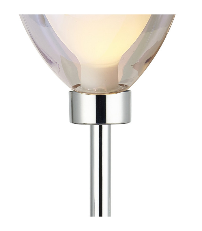 Baldwin Rectangular Table Lamp Touch Switch Curved Cone Glass (U) 3 Light G9 Polished Chrome/Iridescent/Opal-7
