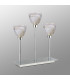Baldwin Rectangular Table Lamp Touch Switch Curved Cone Glass (U) 3 Light G9 Polished Chrome/Iridescent/Opal-13