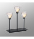 Baldwin Rectangular Table Lamp Touch Switch Curved Cone Glass (U) 3 Light G9 Satin Black/Iridescent/Opal-3