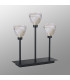 Baldwin Rectangular Table Lamp Touch Switch Curved Cone Glass (U) 3 Light G9 Satin Black/Iridescent/Opal-13