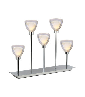 Baldwin Rectangular Table Lamp Touch Switch Curved Cone Glass (U) 5 Light G9 Polished Chrome/Iridescent/Opal-1