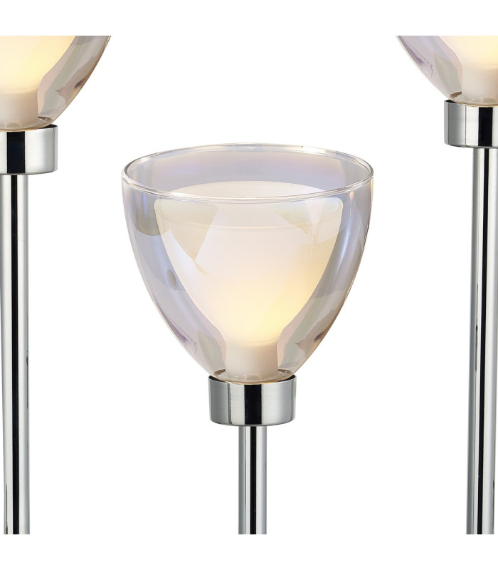 Baldwin Rectangular Table Lamp Touch Switch Curved Cone Glass (U) 5 Light G9 Polished Chrome/Iridescent/Opal-5