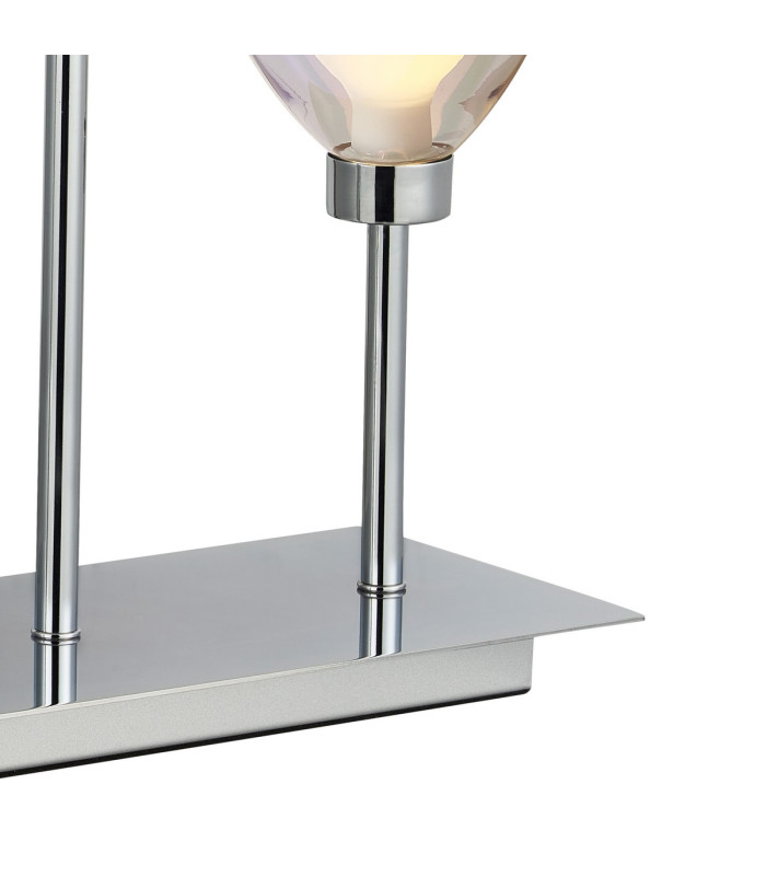 Baldwin Rectangular Table Lamp Touch Switch Curved Cone Glass (U) 5 Light G9 Polished Chrome/Iridescent/Opal-6