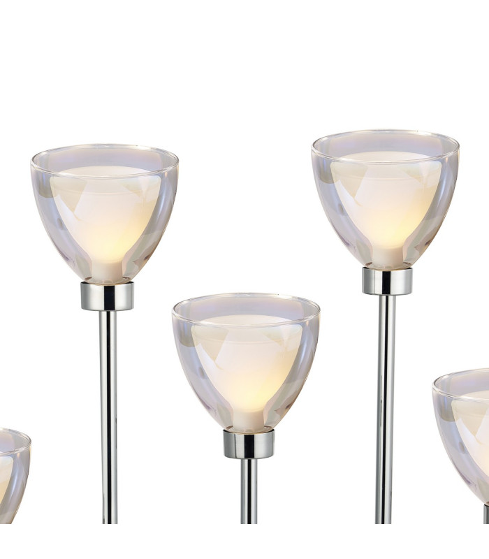 Baldwin Rectangular Table Lamp Touch Switch Curved Cone Glass (U) 5 Light G9 Polished Chrome/Iridescent/Opal-7