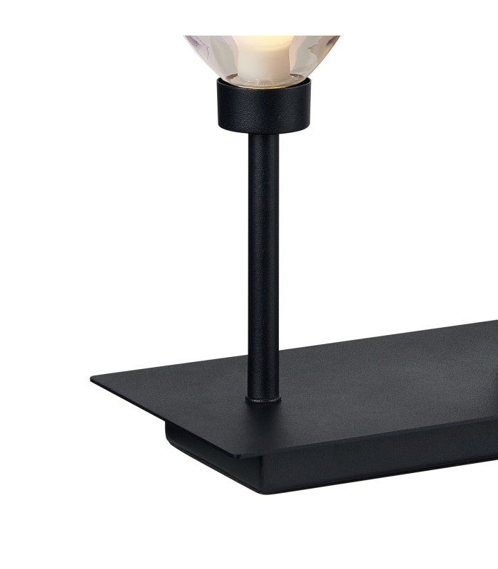 Baldwin Rectangular Table Lamp Touch Switch Curved Cone Glass (U) 5 Light G9 Satin Black/Iridescent/Opal-7