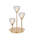 Baldwin Round Table Lamp Touch Switch Curved Cone Glass (U) 3 Light G9 French Gold/Iridescent/Opal-1