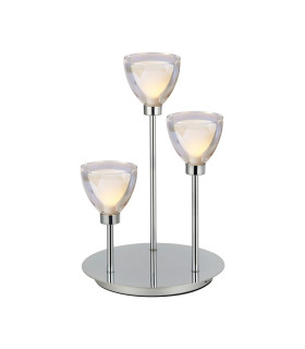 Baldwin Round Table Lamp Touch Switch Curved Cone Glass (U) 3 Light G9 Polished Chrome/Iridescent/Opal-1