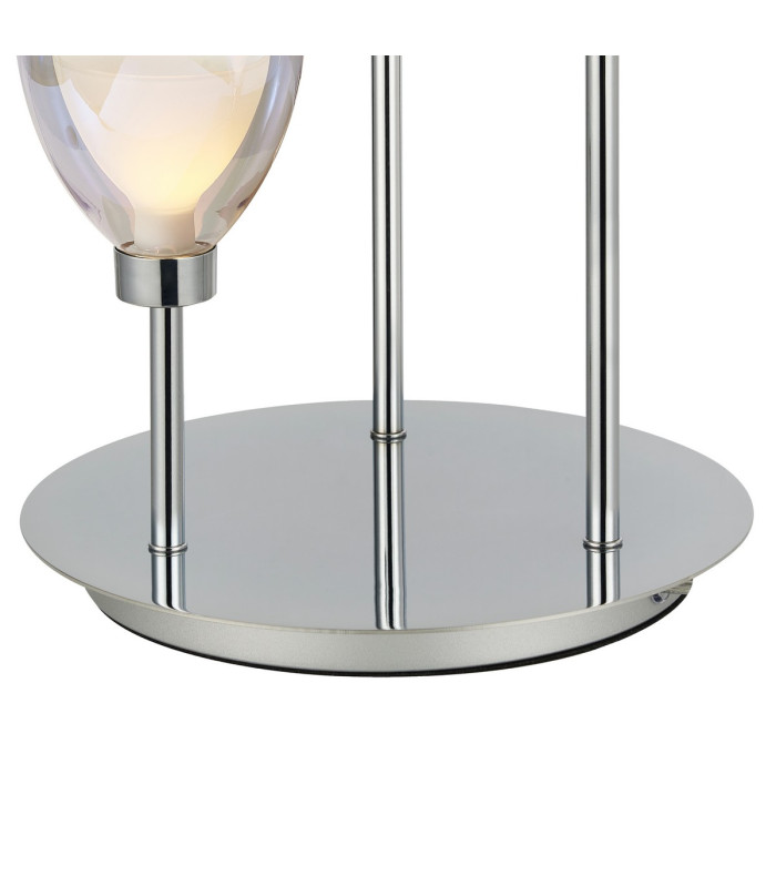 Baldwin Round Table Lamp Touch Switch Curved Cone Glass (U) 3 Light G9 Polished Chrome/Iridescent/Opal-7