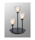 Baldwin Round Table Lamp Touch Switch Curved Cone Glass (U) 3 Light G9 Satin Black/Iridescent/Opal-3