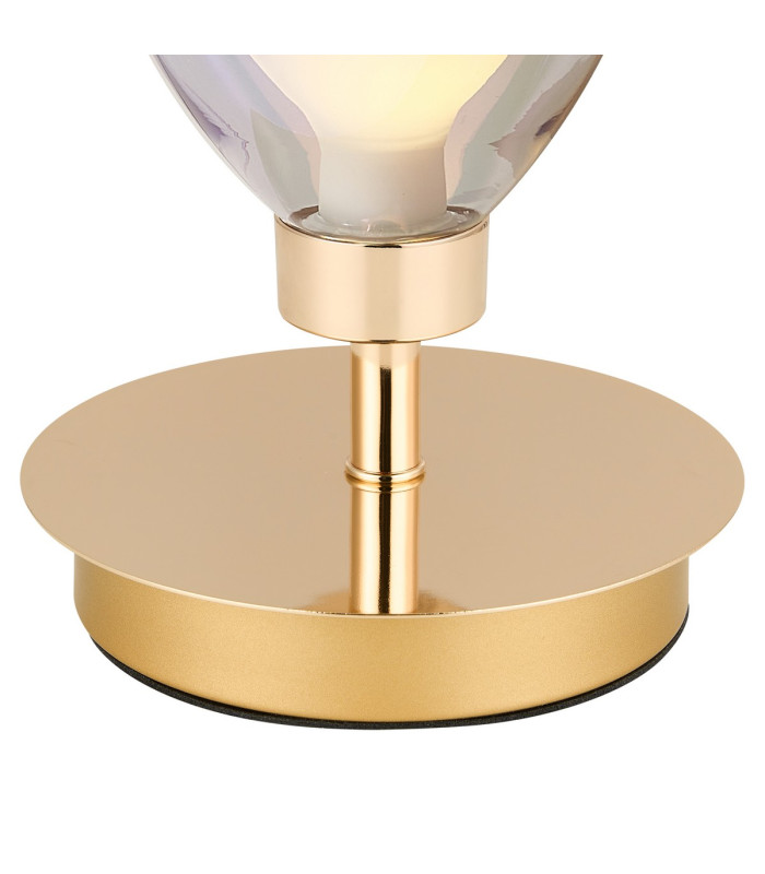 Baldwin Small Table Lamp Touch Switch Curved Cone Glass (U) 1 Light G9 French Gold/Iridescent/Opal-6