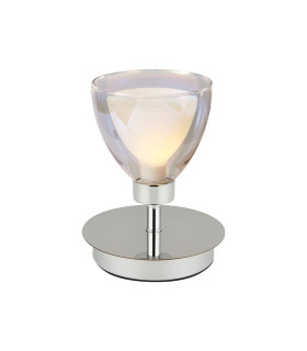 Baldwin Small Table Lamp Touch Switch Curved Cone Glass (U) 1 Light G9 Polished Chrome/Iridescent/Opal-1