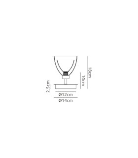 Baldwin Small Table Lamp Touch Switch Curved Cone Glass (U) 1 Light G9 Polished Chrome/Iridescent/Opal-2