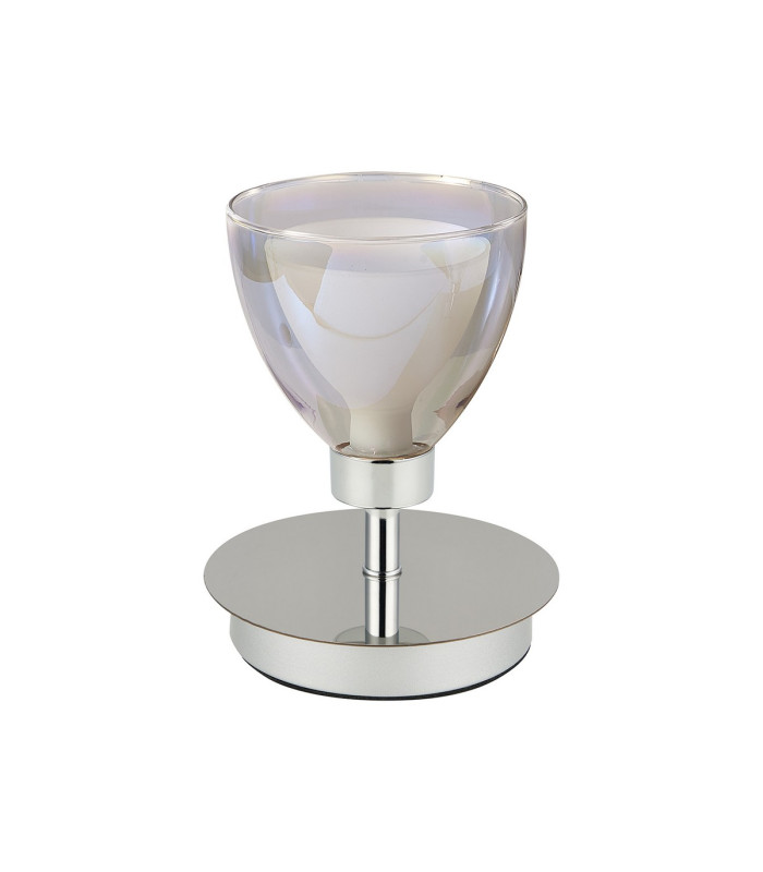 Baldwin Small Table Lamp Touch Switch Curved Cone Glass (U) 1 Light G9 Polished Chrome/Iridescent/Opal-4
