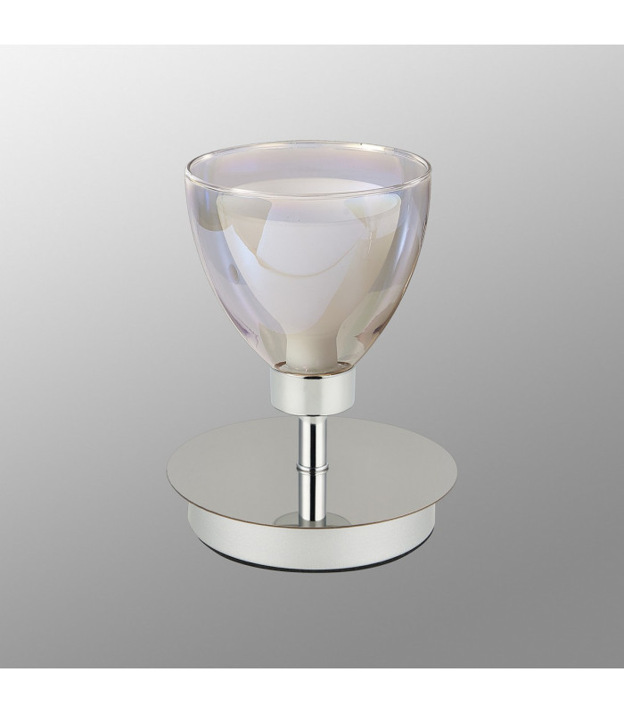Baldwin Small Table Lamp Touch Switch Curved Cone Glass (U) 1 Light G9 Polished Chrome/Iridescent/Opal-13